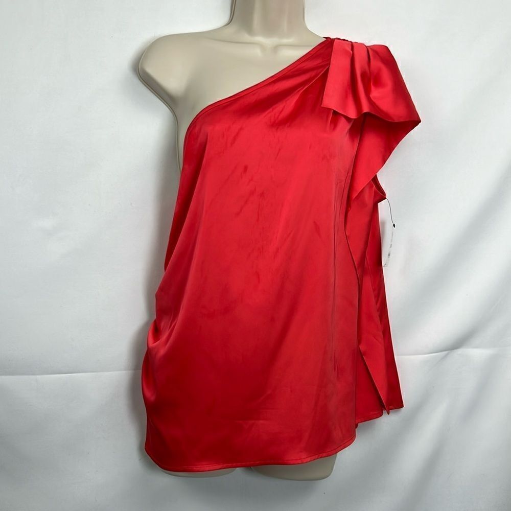 INC Coral One-shoulder ruched blouse NWT size XL